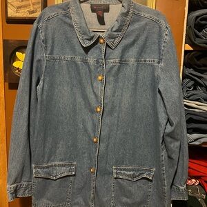 Denim&Co Blue Jean Jacket with Gold Buttons